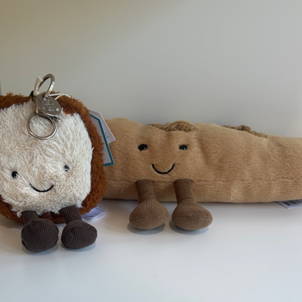 Jellycat Brown & Cream Plush Keychain with Long Brown Plush Toy